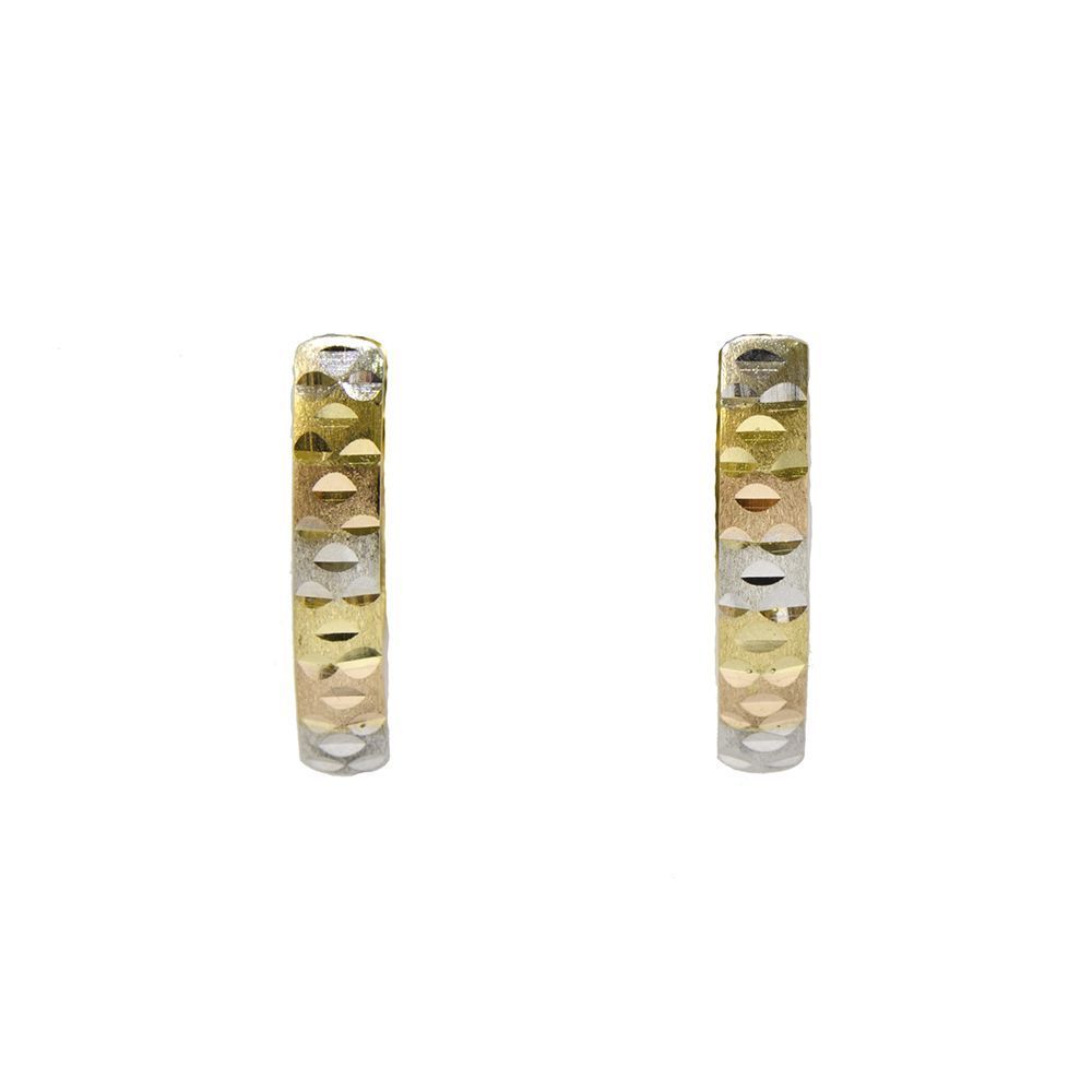 Brinco Trio Fecho Clips em Ouro Amarelo 18 Kilates - 25112